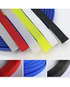 5m/lot Pure Colour Insulated Braid Sleeving Tight PET Wire Expandable Cable Sleeve Flame-retardant Nylon Braided Mesh Tube DIY