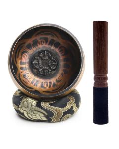 Tibetan Singing Bowl Set Lotus Unique Gift Helpful for Meditation Yoga Relaxation Chakra Healing Prayer and Mindfulness