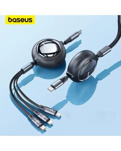 Baseus Retractable 100W 3 in 1 Fast USB Cable for Huawei/Honor Portable 3 in 1 Micro USB Type C Charger Cable For iPhone Samsung