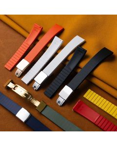 New Design CTS Fluororubber Watch Strap 18mm  20mm 22mm 21mmQuick Release Butterfly Buckle Watch Bands FKM Strap For Cut To Size