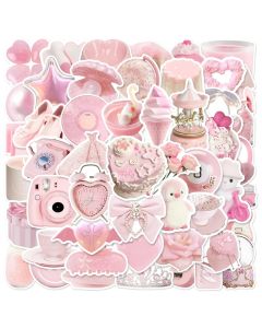 10/30/50pcs Pink Girls Cartoon Stickers Ins Style Cute Decals Decoration Graffiti Toys DIY Notebook Phone Suitcase Bike Fridge
