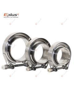 Eplus Car 304 Stainless Steel V Band Clamp Turbo Exhaust Pipe Vband Clamp Male Female Flange V Clamp Kits Universal