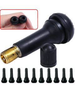 TR414 Tubeless Car Wheel Tire Valve Stems with Caps Tyre Rubber Valves with Dust Caps Black Rubber Valve Stems Accessories