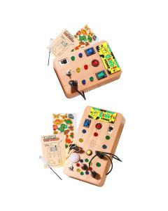 Children's Montessori LED Light Busy Board Simulation Switch Power Board Busy Light Button Puzzle Early Education Learning Toy