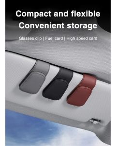 Universal Car Auto Sun Visor Eyeglass Hanger Clip Leather Glasses Holder Magnetic Multi-Function Automobile Accessories Storage