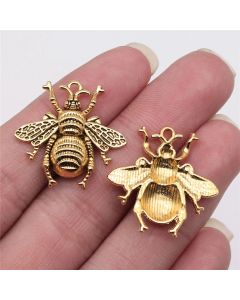 10pcs 25x25mm Antique Gold Color Plated Antique Bronze Plated Antique Silver Plated Bee Charm For Jewelry Making