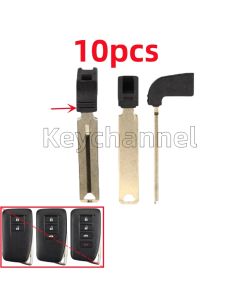 10pcs Car Key Blank Emergency Key Blade Smart Remote Insert Blade for Lexus GS350 GS450h IS250 IS350 RC350 ES300h ES350 NX GS RX