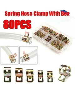 80Pcs 6mm/7mm/8mm/9mm/10mm For Choose Fuel Spring Clip Vacuum Silicon Hose Clamp Autos Spring Clip Fuel Oil Water Tube Clamp