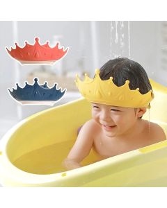 Crown Shape Children Shower Head Cover Adjustable Newborn Baby Bath Accessories Wash Hair Shield Hat Ear Protection Shampoo Cap