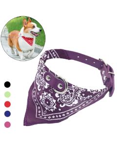 PU Cat Dog Collar with Scarf for Small Medium Dogs Chihuahua Corgi Puppy Adjustable Collars Pet Supplies accesorios para perros