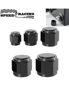 1PC AN4 AN6 AN8 AN10 AN12 Adapter Female Flare End Cap Plug Tube Fitting Hex Head Port Fitting Aluminum Black