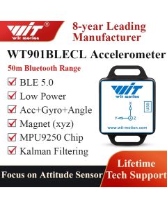WitMotion WT901BLECL BLE 5.0 Low-Power Accelerometer,9-axis Gyroscope+Angle(XY 0.05° Accuracy)+Magnetometer with Kalman Filter