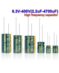 10V 16V 25V 35V 50V 400V Ibuw High Frequency Low ESR Aluminum Capacitor 100UF 220UF 330UF 470UF 680UF 1000UF 2200UF 3300UF