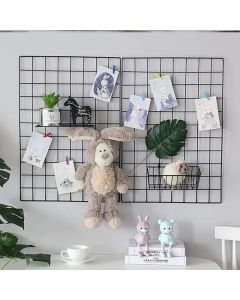 Home Wall Decoration DIY Art Iron Grid Decor Photo Frame Postcards Storage Wall Art Display Storage Rack Holder Shelf Organizer