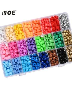 100Pcs Pony Beads 6x9mm Glitter Acrylic Beads Luminous Spacer Beads For Diy Craft Jewelry Bracelets Making Hair Supplies