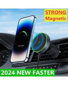 Magnetic Car Wireless Charger Stand Bracket Magnet Car Phone Holder Mount Fast Charging Station for iPhone15 14 13 12 11 Pro Max