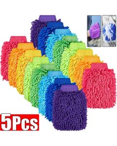 1/3/5pcs Microfiber Car Wash Gloves Auto Gloves Ultra Absorbent Wash Car Sponge Scratch Free Microfiber Car Cleaning Tool