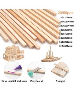 20-50pcs 2/3/5mm Balsa Stick Balsa Wood Craft Square Cudgel Model Building Carving DIY Handicraft Making Accessories Stic