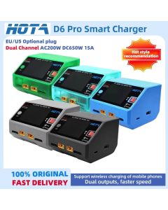 HOTA D6 Pro AC 200W DC 650W 15A 2X325W 2X15 ACharger With Wireless Charging for NiZn/Nicd/NiMH Battery RC Drone Spares