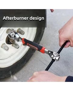 52-in-1 Car Tools Multifunctional Socket Wrench Set Metric 8-19mm SAE 5/16"-3/4 Non-Slip Handle 360 Degree Swivel Head Universal