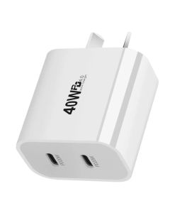UK US EU AU USB C Charger Block Dual Port UBS C Wall Fast Charging Travel Plug Power Adapter Compatible With IPhone 15 15 Plus