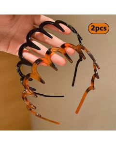 2 pieces of wavy hairbands for women, sweet new style, face wash, non-stuck, fluffy texture, toothed comb, non-slip headbands, h