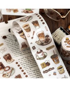 Mr. Paper 4Style 1Roll/bag Coffee Theme Washi Special Oil Die Cut Tape DIY Handbook Calendar Scrapbook Photo Frame Decoration