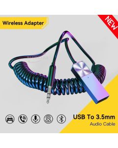 Wireless Bluetooth 5.4 Audio Receiver Dongle USB To 3.5mm Aux Jack Car Audio Handsfree Kit For Car Receiver BT Transmit With Mic