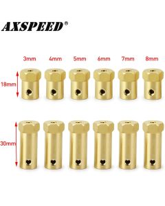 AXSPEED 4PCS 12mm Wheel Hex Coupling Coupler Brass Sleeve Adapter Tire Connector 3/4/5/6/7/8/mm for RC Boat Car Spare Parts