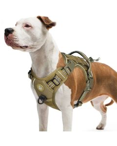 Tactical Dog Harness, No Pull Dog Harness, Adjustable Breathable MOLLE Dog Vest Harness for Medium Large Dog Reflective Military
