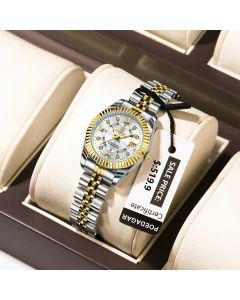 POEDAGAR Luxury Elegant Watch for Women Waterproof Luminous Date Ladies Watch Stainless Steel Quartz Women's Watches Girl Reloj