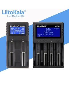 LiitoKala Lii-PD2 LII-PD4 Battery Charger for 18650 26650 21700 18350 AA AAA 3.7V/3.2V/1.2V Lithium NiMH Batteries