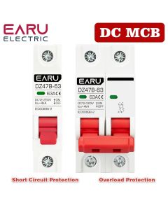 DC12V 24V 48V 36V DC MCB Battery Car Protector Mini Circuit Breaker DZ47 DC Positive And Negative Pole Rotection Switch Isolator