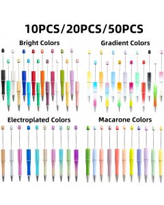 10PCS/20PCS/50PCS new plastic material black ink bead ballpoint pen,designated creative series (random color),perfect for DIY