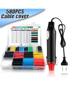 Data Cable Cover Cable Sleeve 580/328/127PCS Heat Shrink Tubing Kit 2:1 Shrinkable Wire Protector Wrap Connect Cover Protection