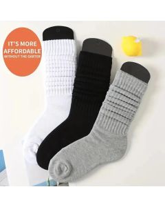 3/6 Pairs Pleated Mid Length Socks Women's Fashion Lolita Bubble Socks Comfort Non Pilling Autumn Versatile Girl Elephant Socks