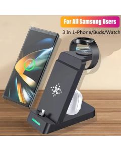 3 In 1 Charging Station for Samsung S24 S23 S22 Note Z Fold Fast Wireless Charger Stand for Galaxy Watch 5 4 3 Activer 2/1 Buds