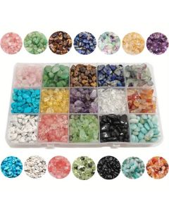 DIY bracelet/necklace jewelry making craft set-450 natural crushed stone irregular gemstone healing crystals loose rock beads (5