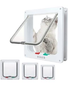 TONG Cat Door Flap for Interior Exterior Doors 4 Way Locking Cat Flap Door for Interior Exterior Doors