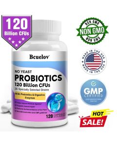 120 Billion Probiotics Contain Prebiotics and Digestive Enzymes To Improve Intestinal Digestion and Support Immune Health