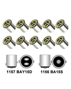 10PCS Car LED Tail Bulb P21W P21/5W BA15S 1156 BAY15D 1157 Turn Signals Light 12V 6000K 21 SMD Car Reverse Brake Parking Lamp