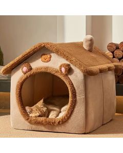 Foldable Pet House Removable Washable Cat House Puppy Cave Sofa Pet Bed House for Extra Small Dogs and Small and Medium Cats