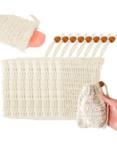 5-50pcs Natural Sisal Soap Bags Shower Bath Exfoliating Soap Saver Pouch Holder for Bath & Shower Use Soap Packaging Mesh Bags