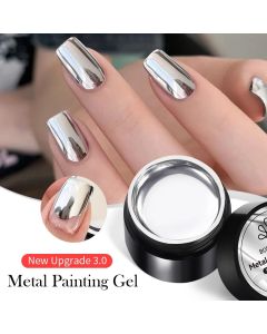 BORN PRETTY Super bright Metallic Painting Gel Polish 5ML Gold Silver Mirror Gel Nail Polish Flower Drawing Lines French Nails