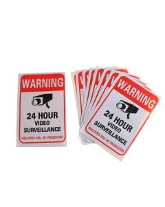 5Pcs/lot Wall Sticker 24H Video Camera System Warning Sign Wall Decal Surveillance Monitor Decal Public Area Security