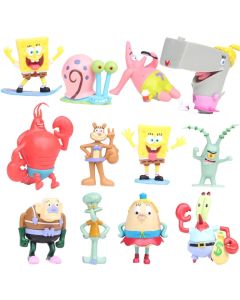 12pcs/set Spongebob Patrick Figure Collection Model Toys