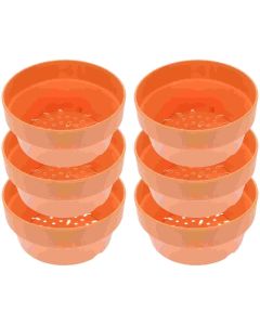 6pcs Imitation Clay Flower Basket Japanese Round Plastic Flower Pot Flower Container Flower Basin Indoor and Outdoor Potted