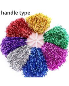Cheerleading Pom Poms with Handle Cheer Balls Gold Yellow Pink Red Green Blue for Hand Dance Women Girl Kids Pompoms Accessories