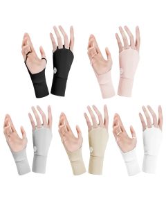 Women Half Finger Glove Cool Breathable Sun UV Protector Golf Glove Ice Silk Hollow Palm Elastic for Outdoor Practice