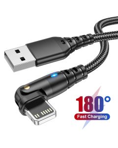 Rotatable USB Fast Charging Cable For Apple iPhone 14 13 12 11 Pro Max X XR XS 7 8 6 Phone Data Cord Charger Wire Accessories